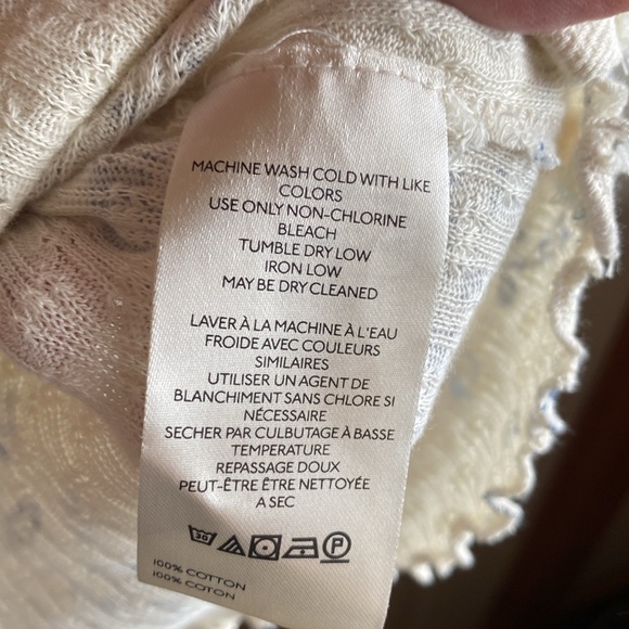 Free People NWT Clover Floral Long Sleeve 100% Cotton Thermal Top size medium - Picture 11 of 13